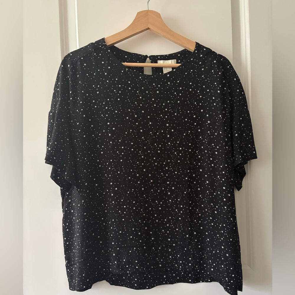 H&M Celestial Print Short Sleeve Top